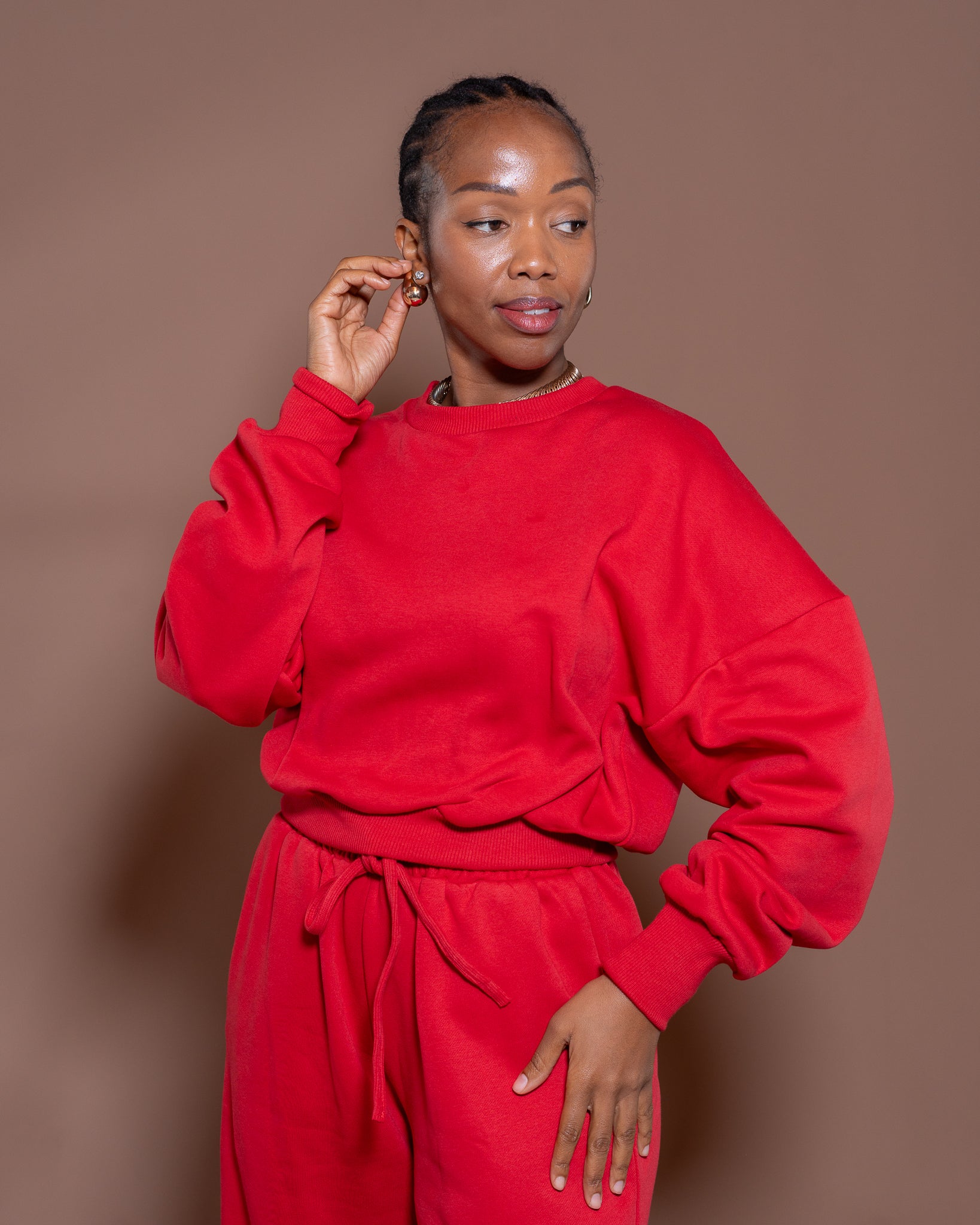 Luxe Leisure Sweatshirt in Red