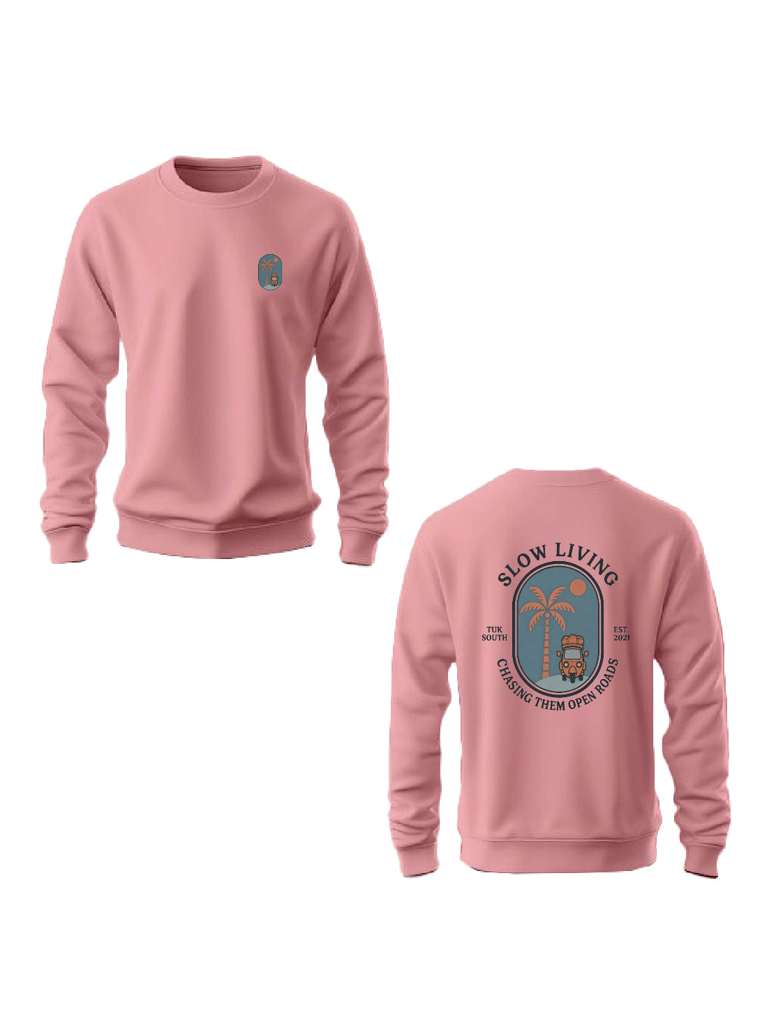 Kali Graphic Sweats: Top - Baby Pink with Open Roads