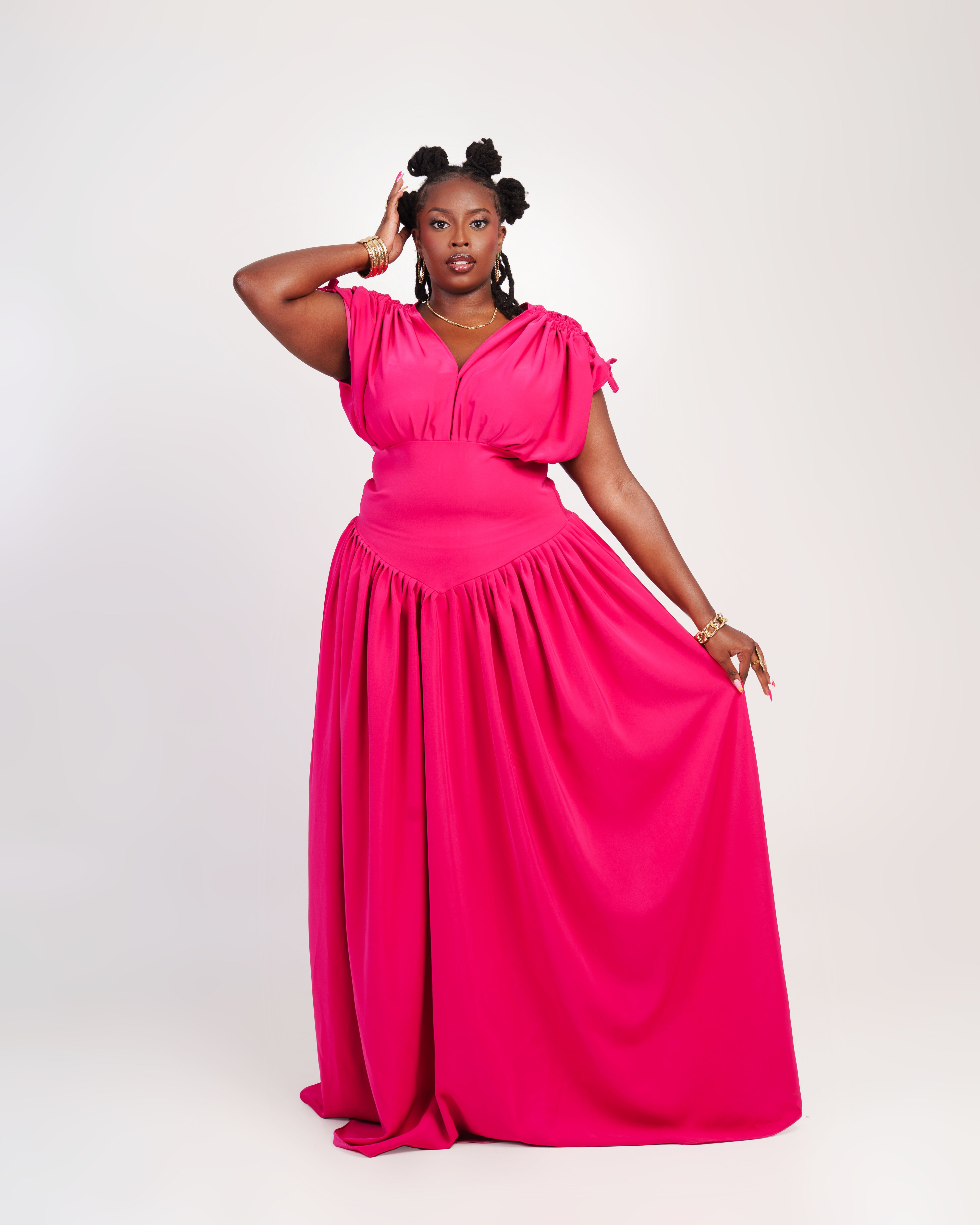 TAUSI MAXI DRESS-PINK