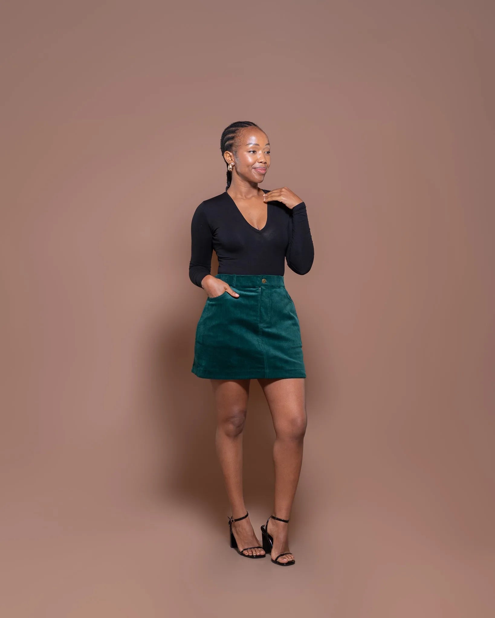 The Groove Mini Skirt in Emerald Green