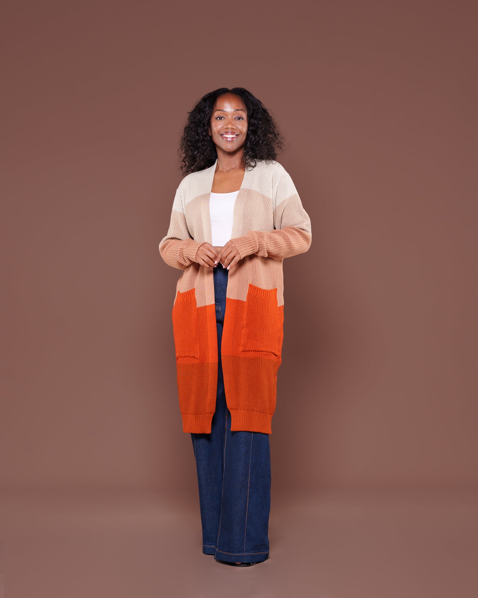 Savannah Monochrome Midi Cardigan