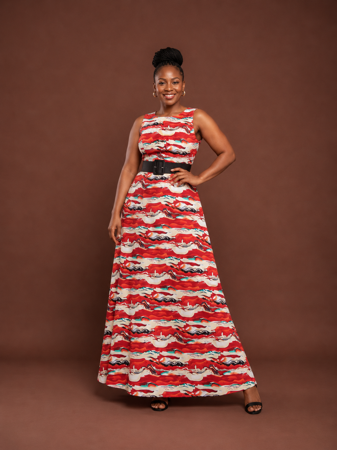 Ember Tide Maxi Shift Dress