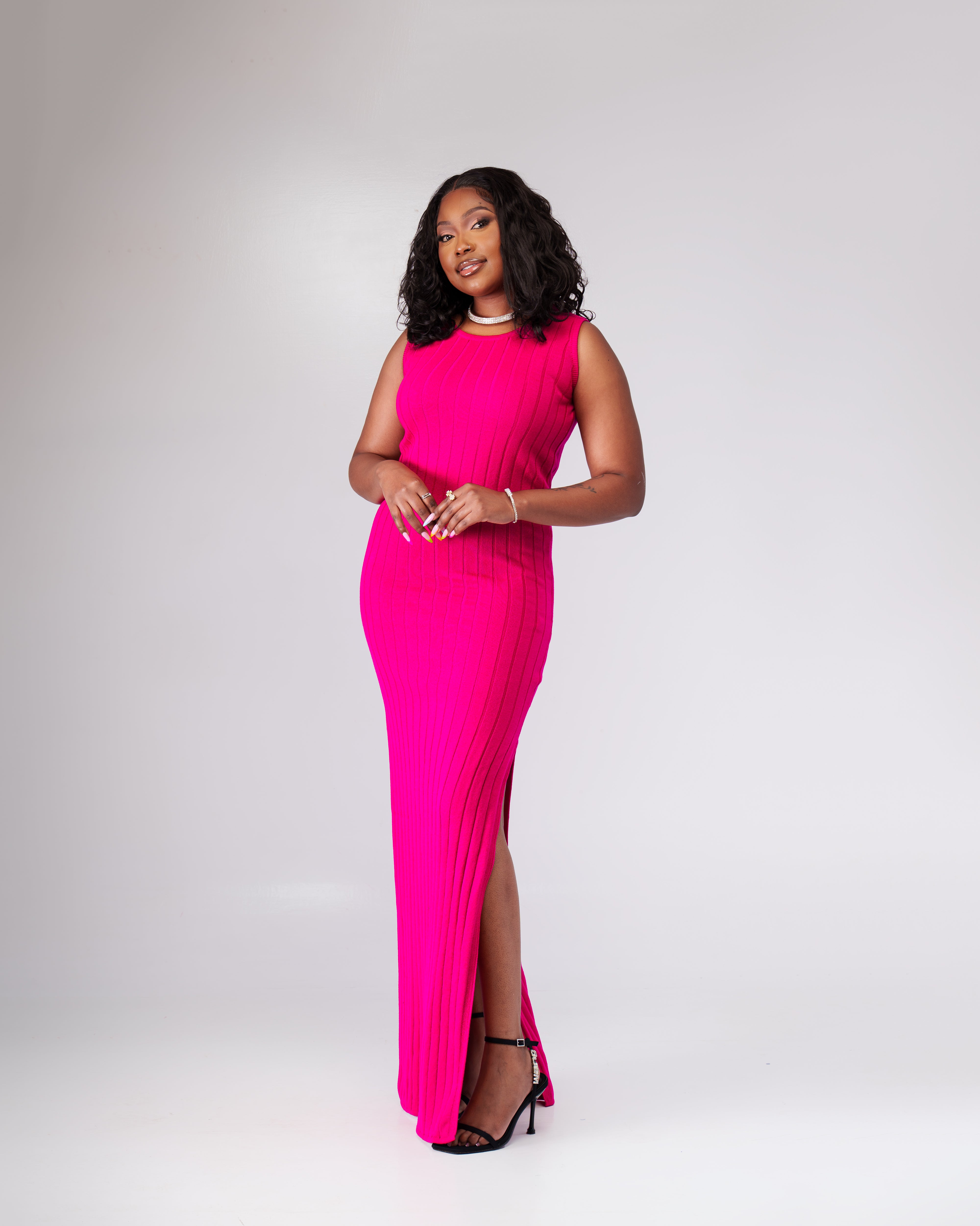 Nuru Maxi Dress - Hot pink