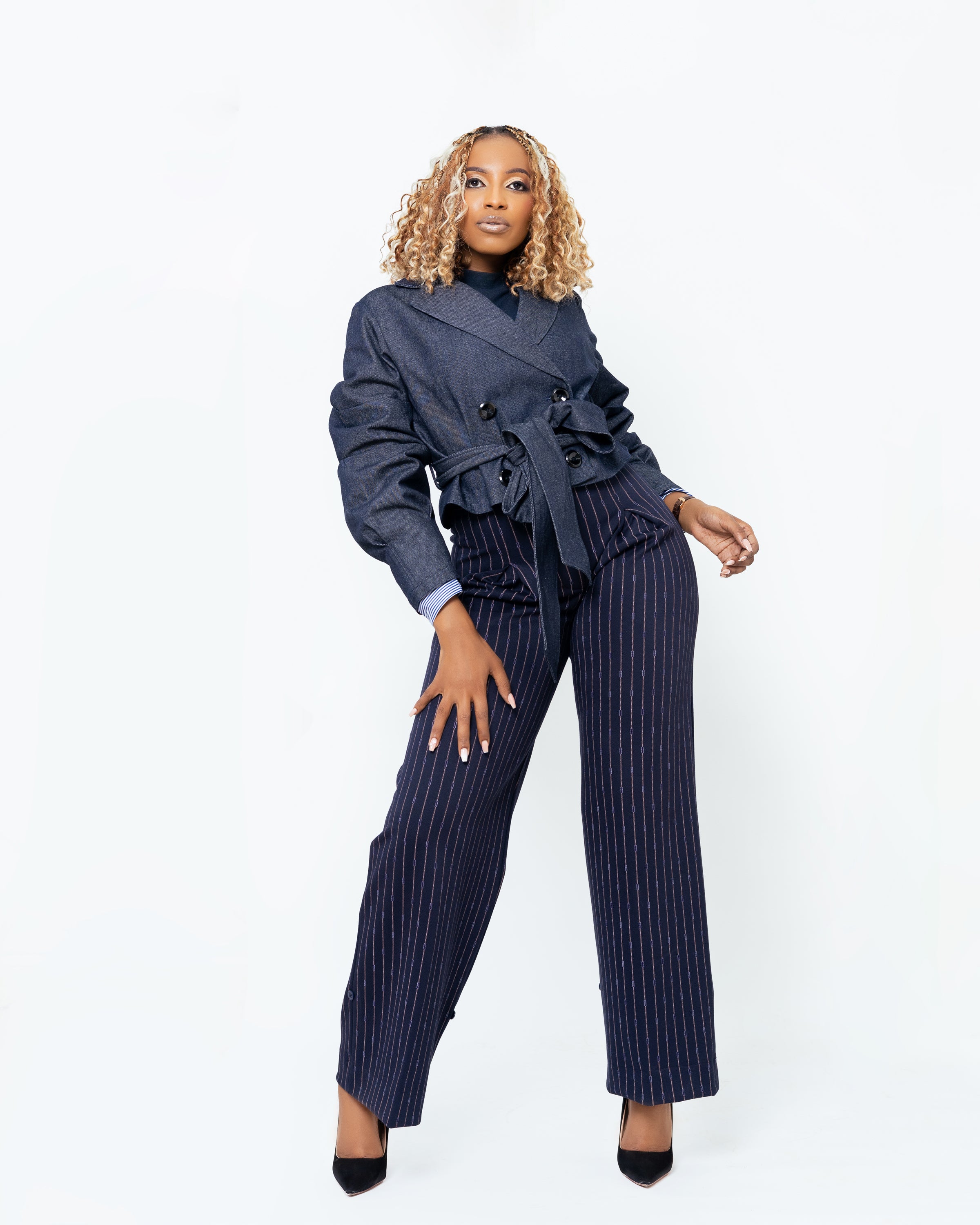 Harvey Crop Coat Denim