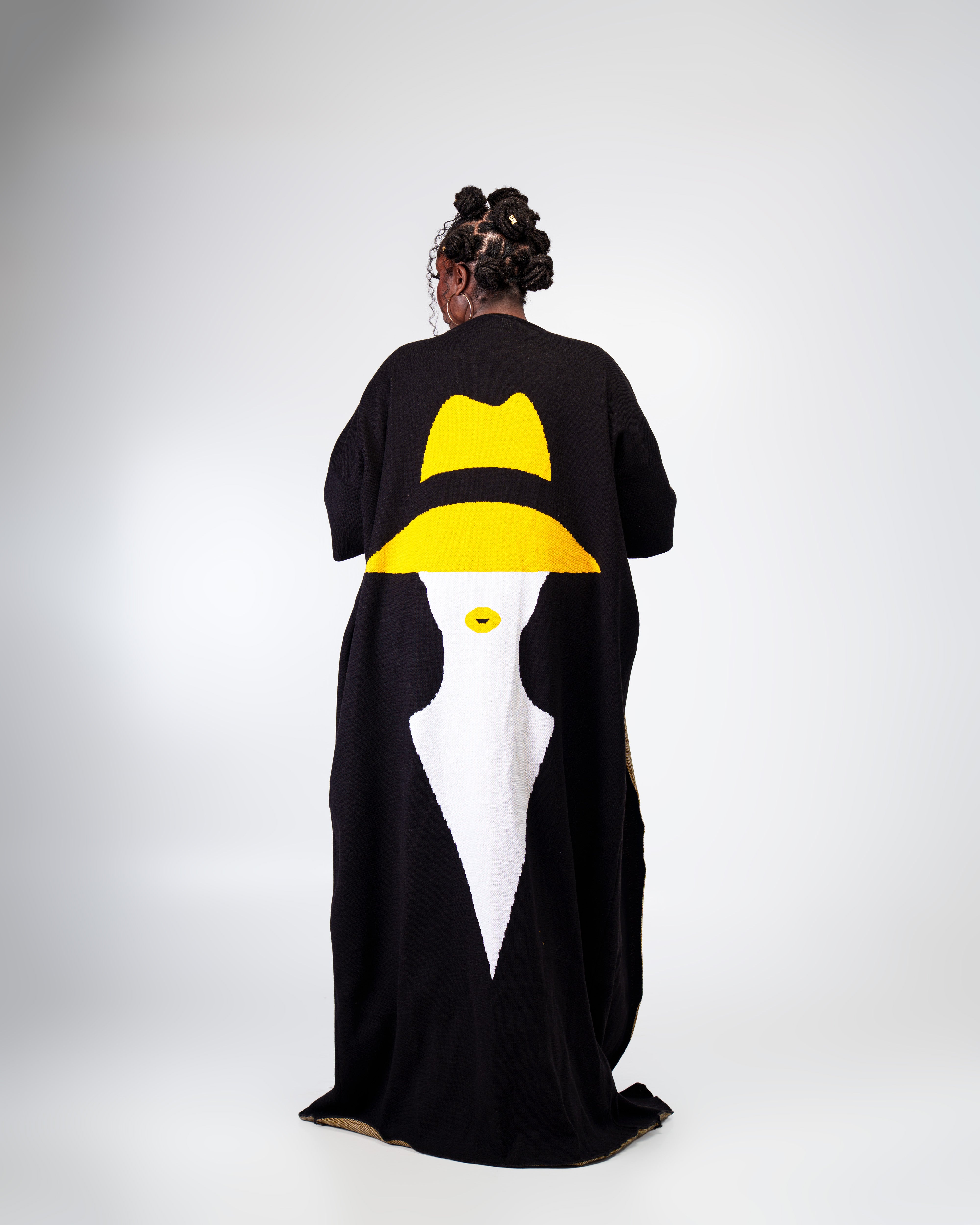 Mystery lady kimono-Black white sunflower