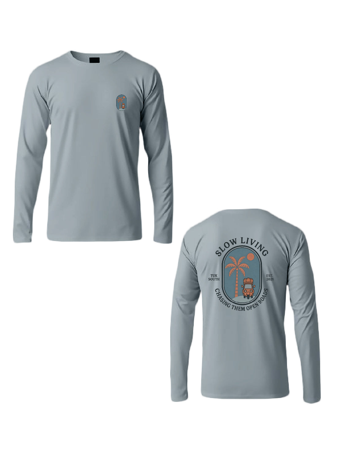 Kali Long-Sleeve Graphic Ts: Arona Grey with Open Roads