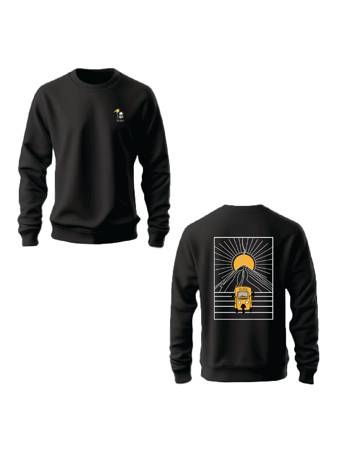 Kali Graphic Sweats: Top - Black with Mt. Lengai