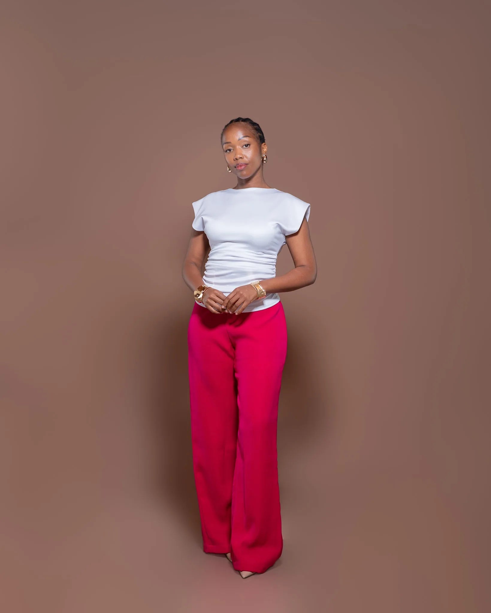 Monroe Fitted Top in Pearl