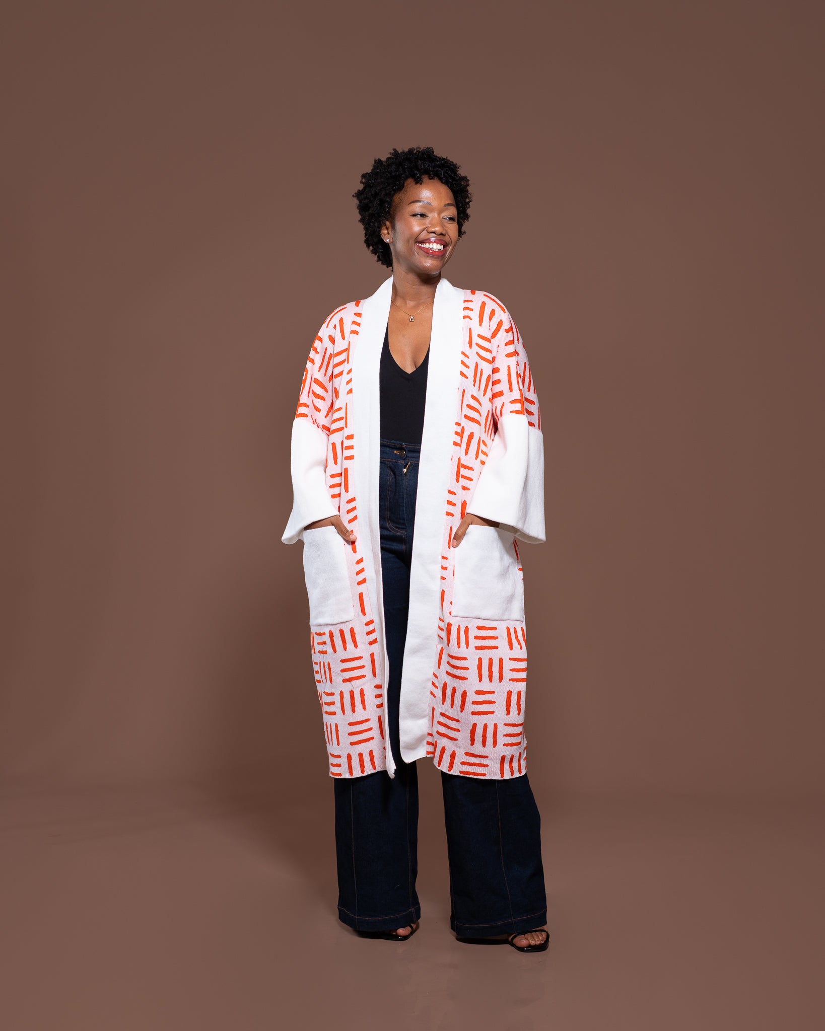 Sanaa Kimono in White Tangerine