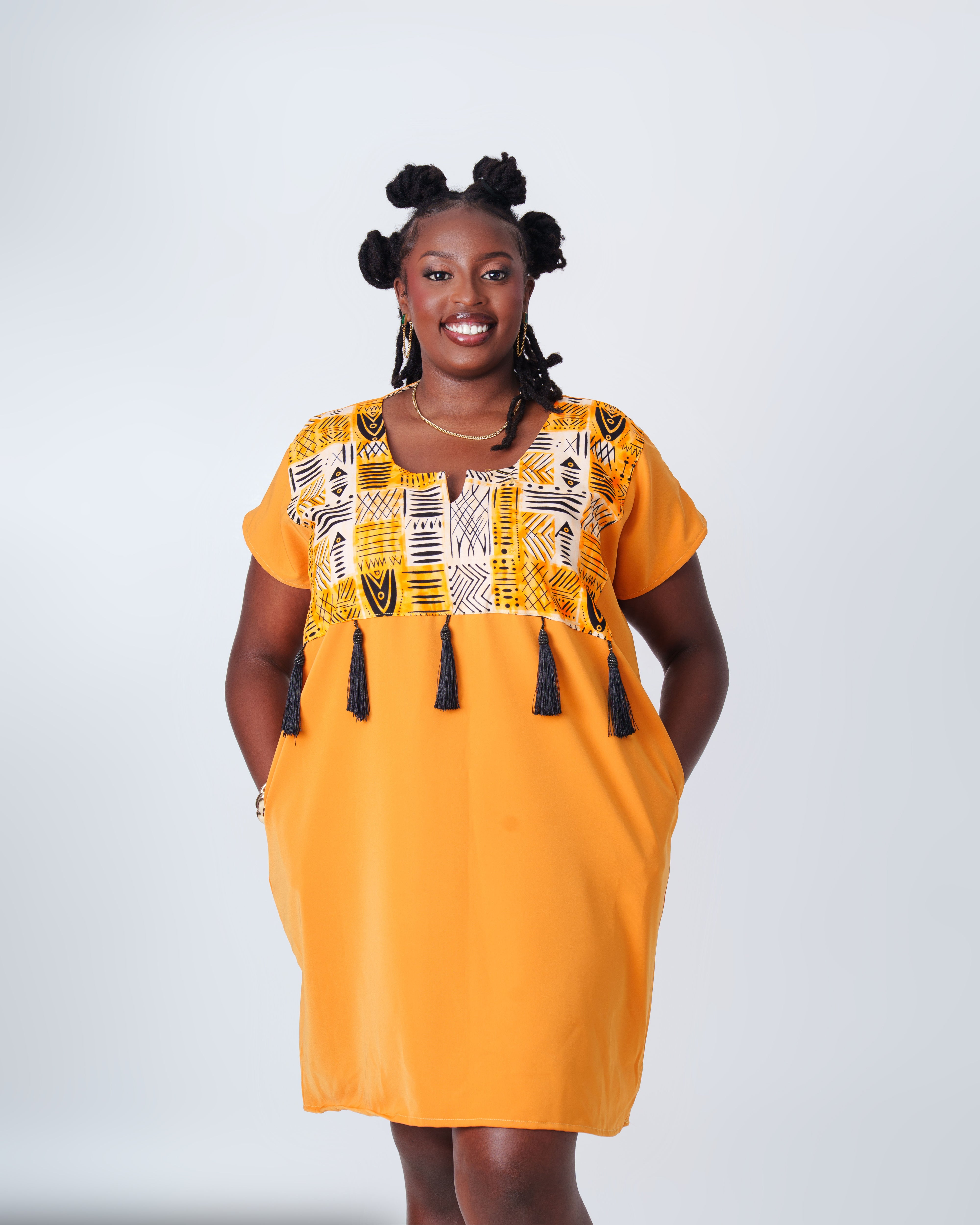 Shift with Tassels-Mustard