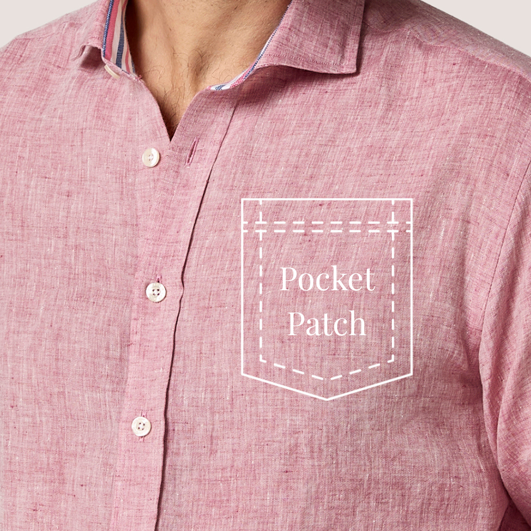 Dusty Pink Linen Pocket Fabric Patch