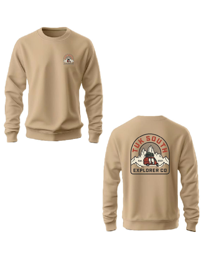 Kali Graphic Sweats: Top - Beige with The Explorer Division