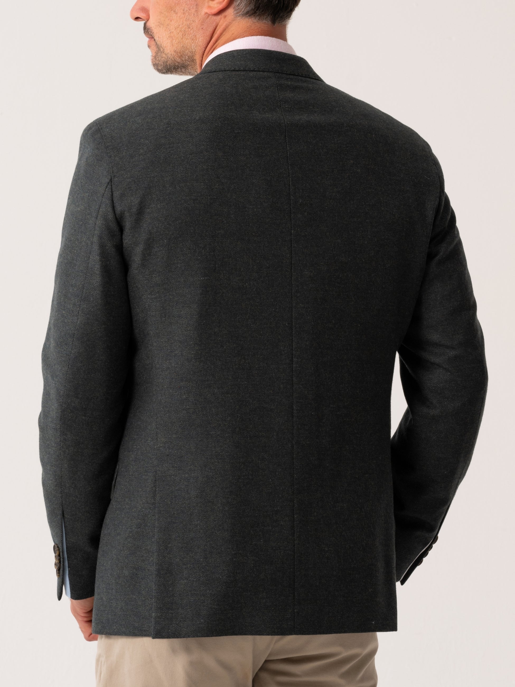 Olive Wool & Cashmere Blend Blazer