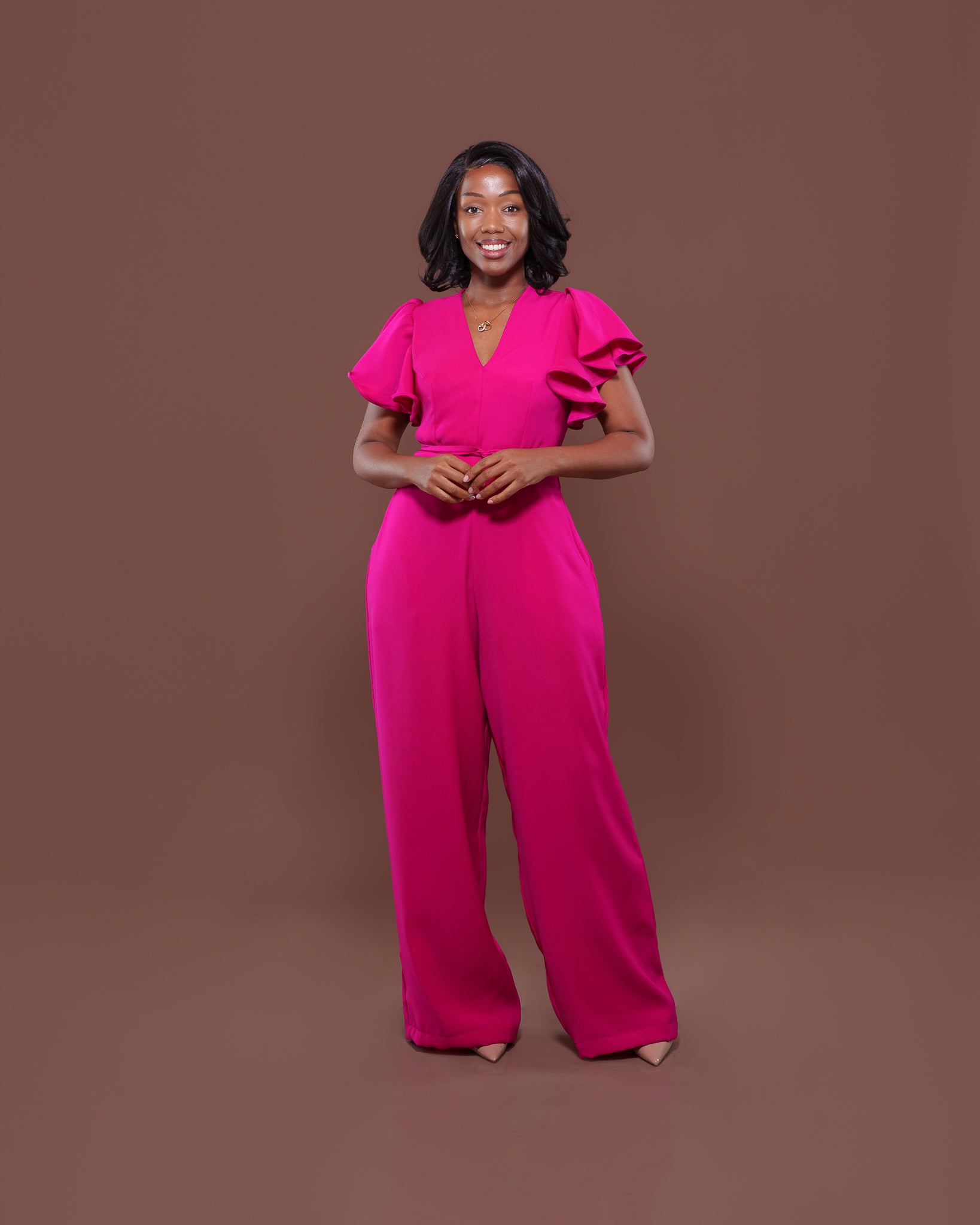 Allure Jumpsuit in Fuchsia