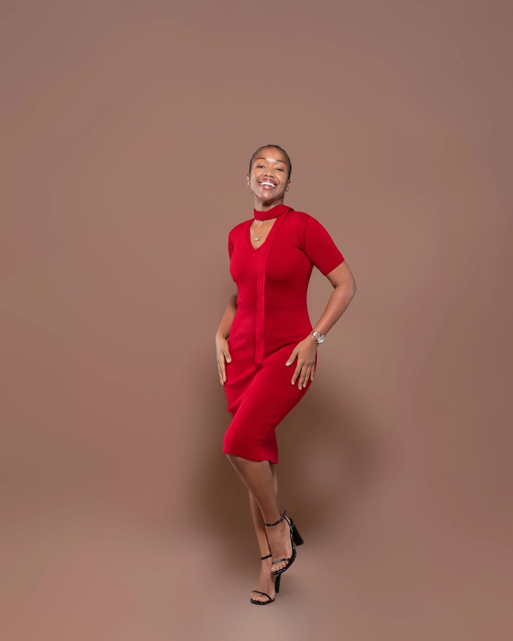 Axis Midi Dress In Scarlet