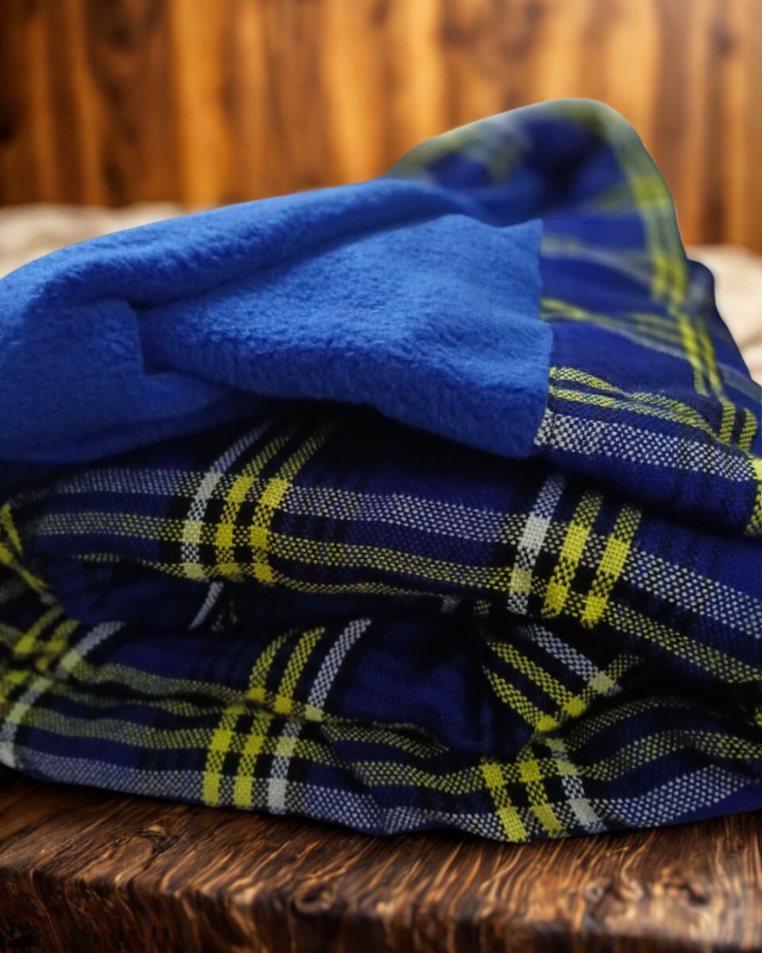 Maasai Fleece Lined Blanket – Blue