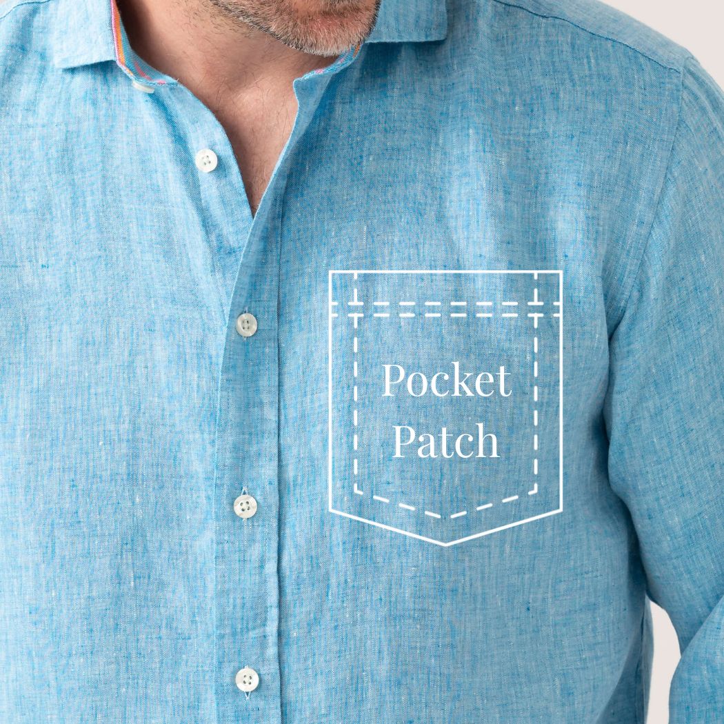 Nyota Turquoise Linen Pocket Fabric Patch
