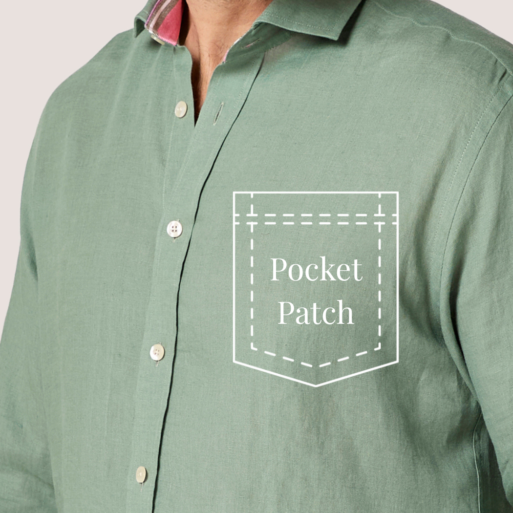 Sage Linen Pocket Fabric Patch