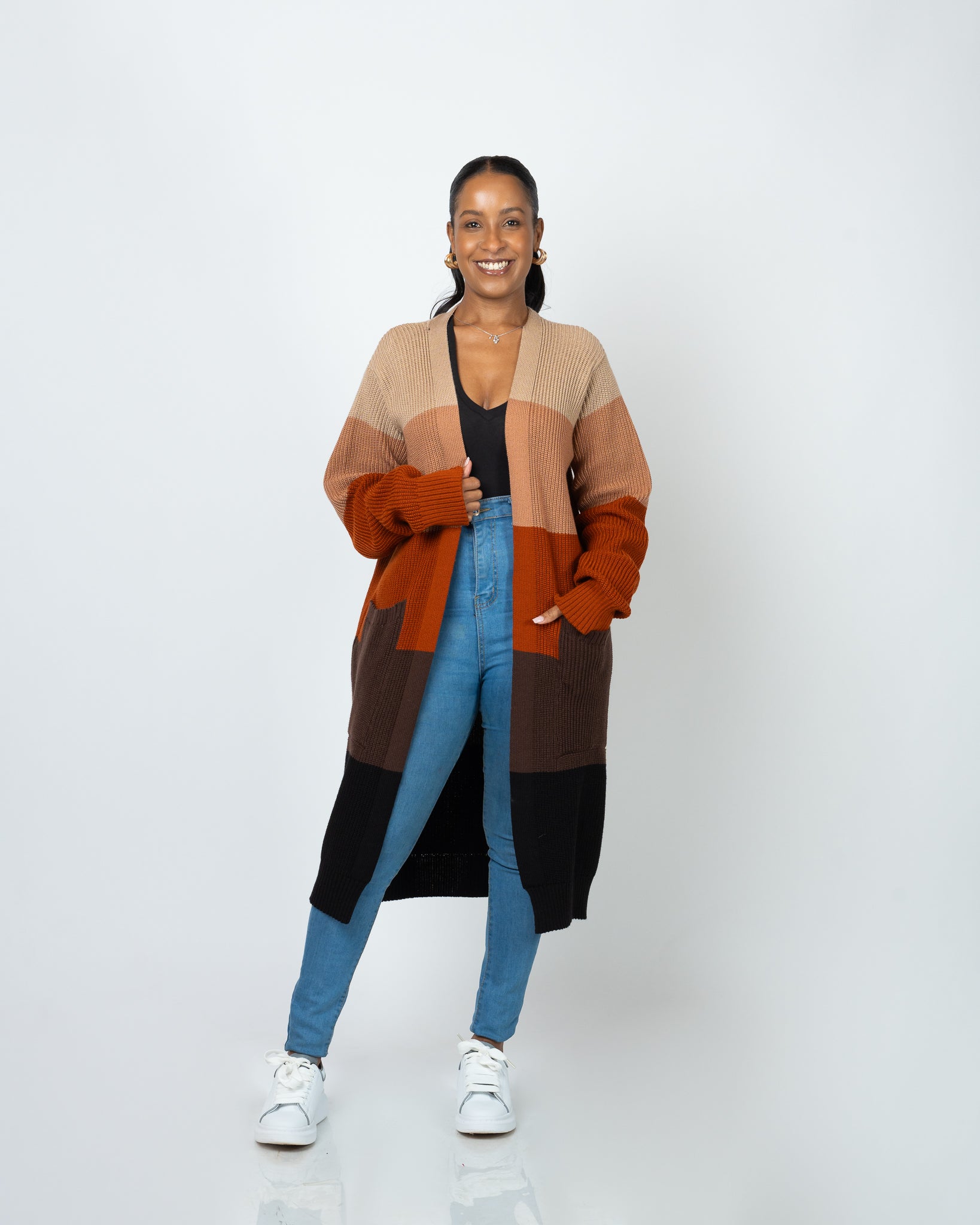 Choco Monochrome Midi Cardigan
