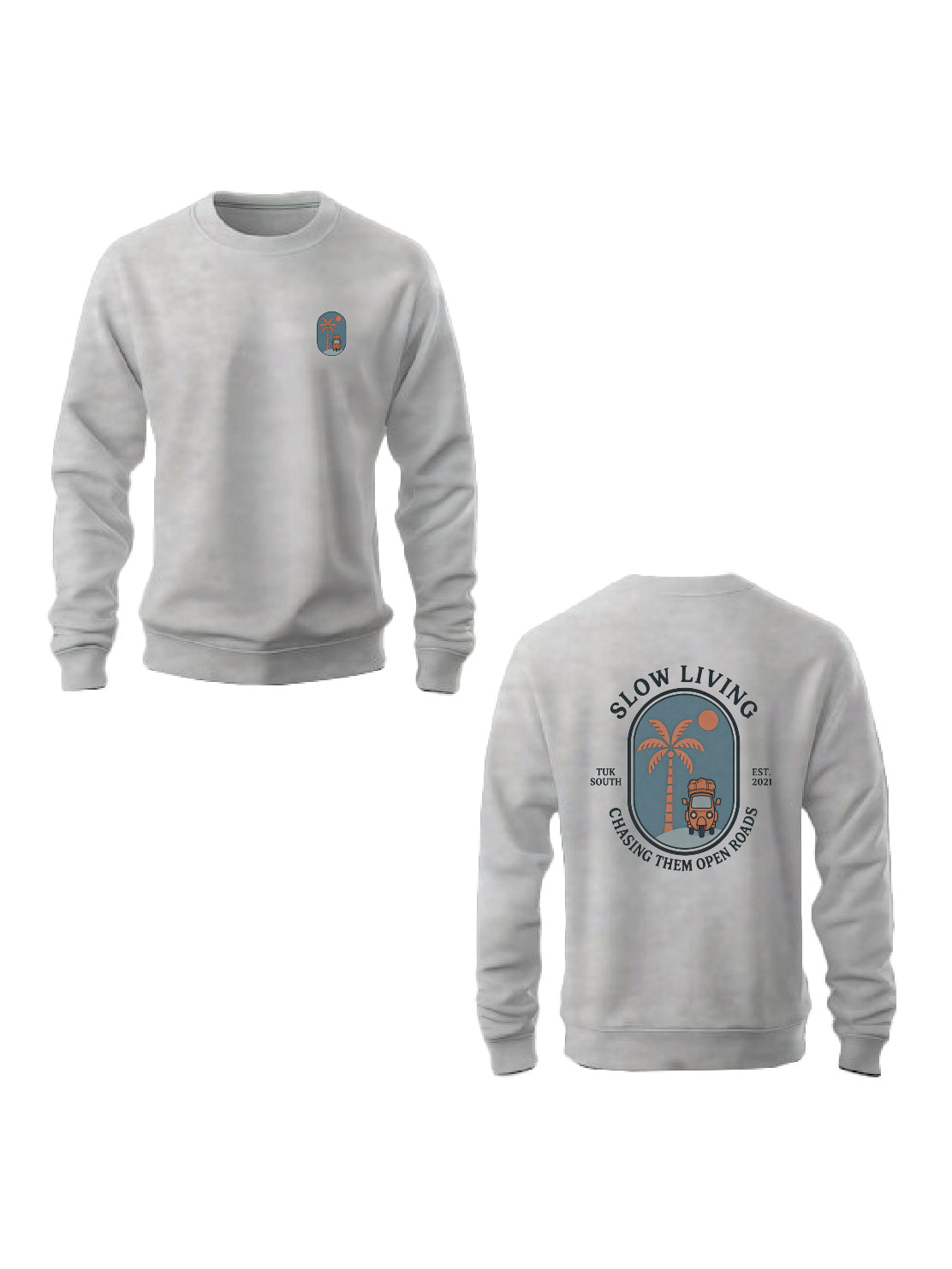 Kali Graphic Sweats: Top - Ash Grey with Open Roads