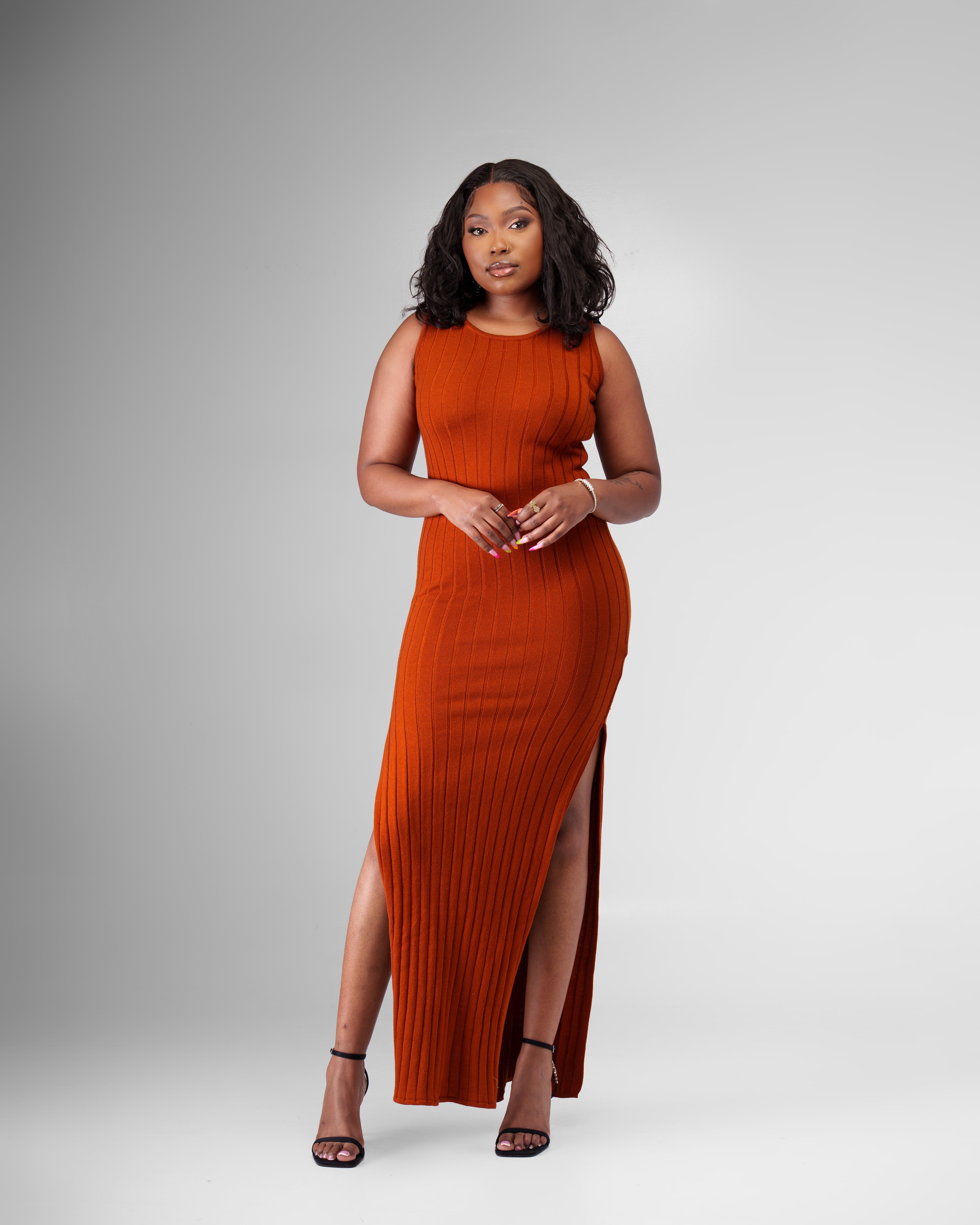 Nuru Maxi Dress - Rust Brown