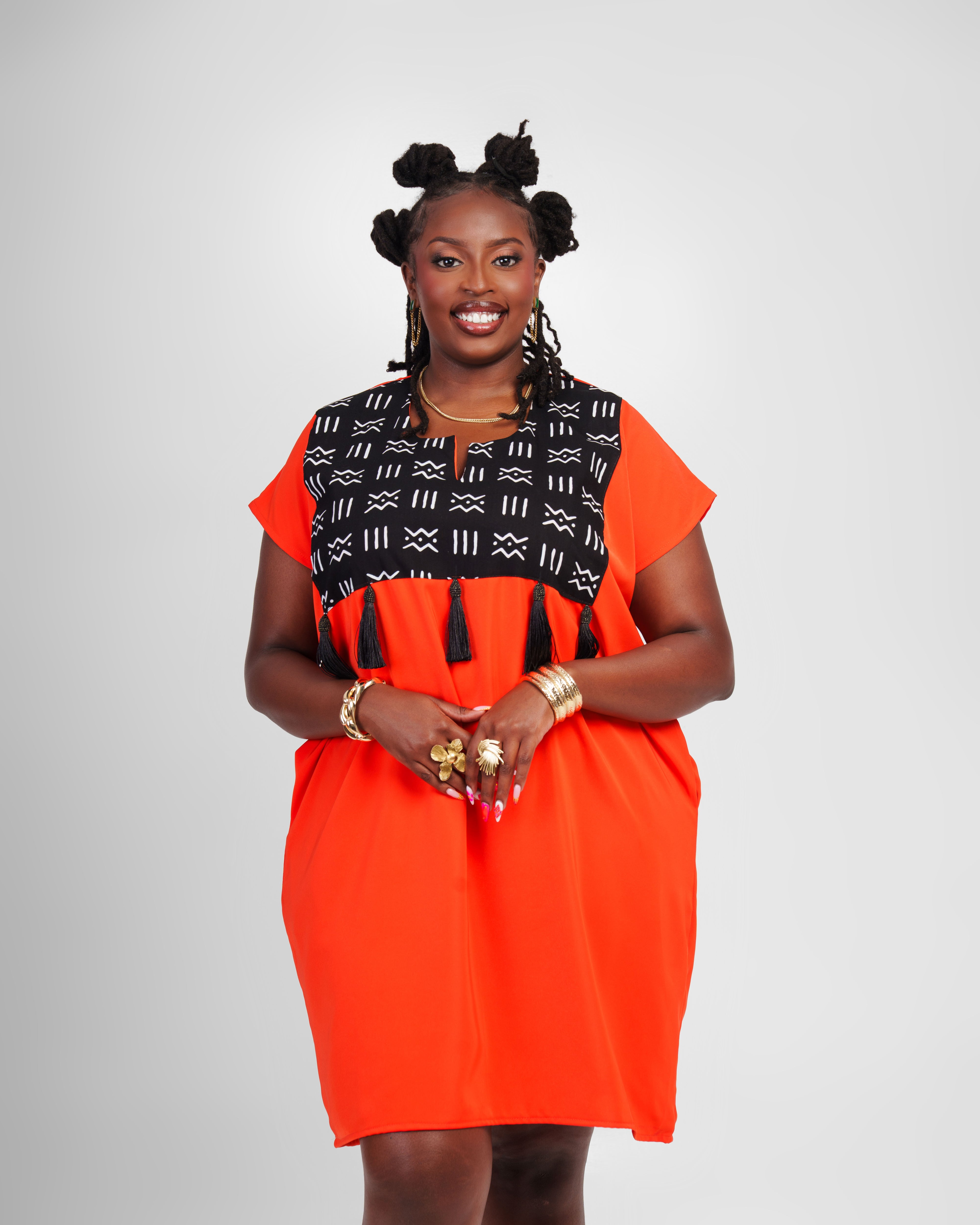 Shift with Tassels-Orange