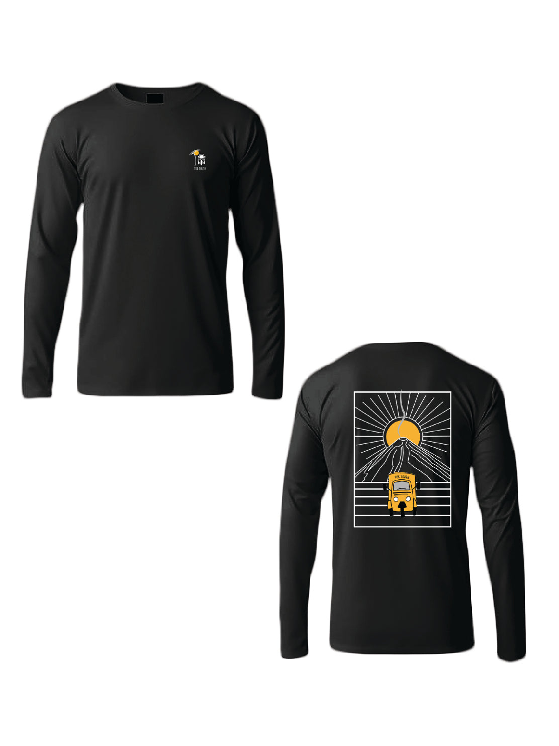 Kali Long-Sleeve Graphic Ts: Black with Mt. Lengai