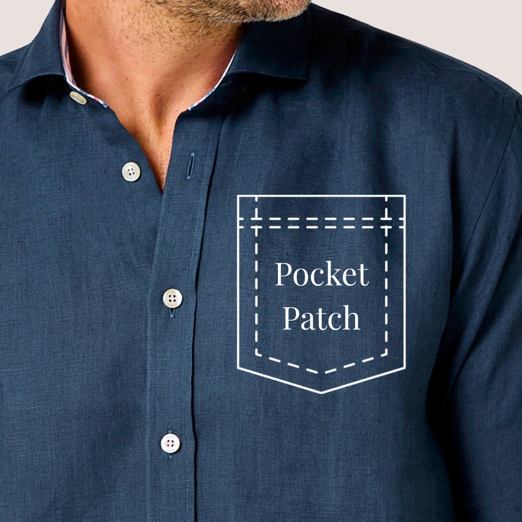 Deep Navy Linen Pocket Fabric Patch