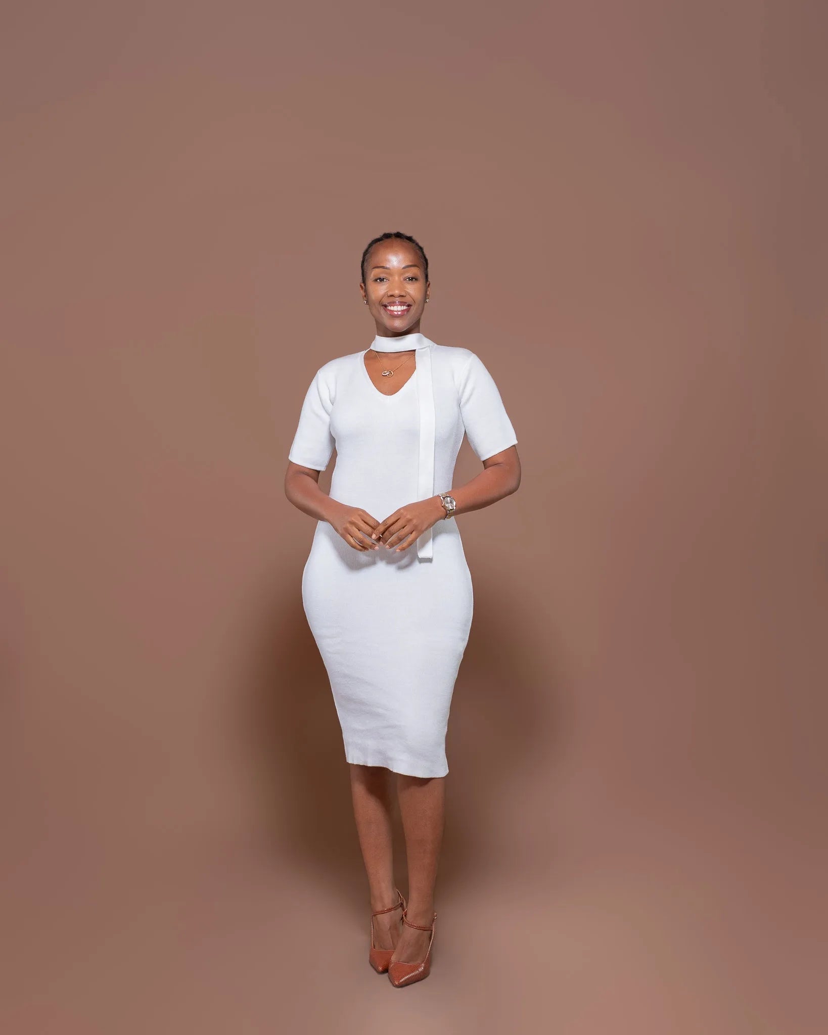 Axis Midi Dress In White