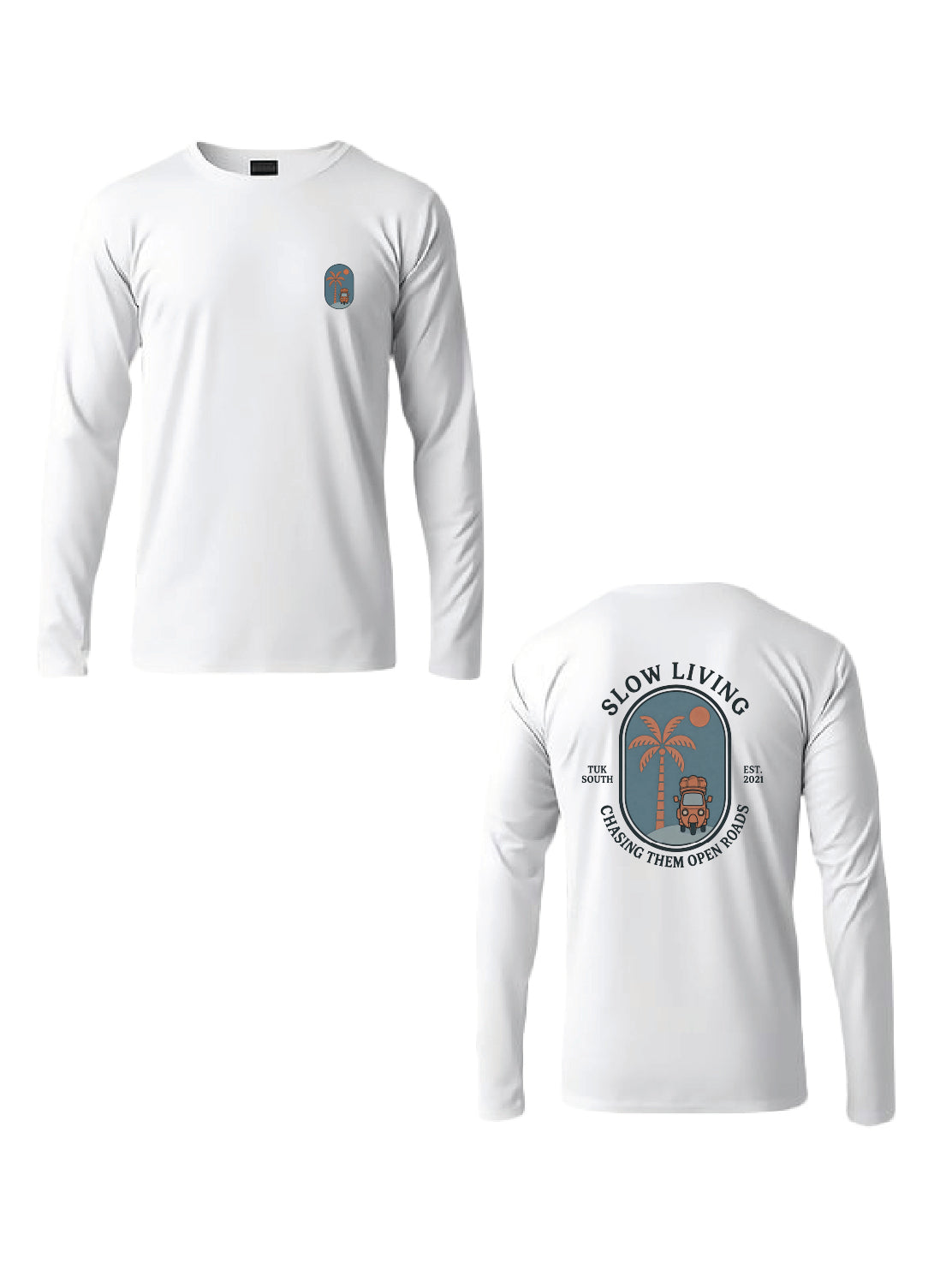 Kali Long-Sleeve Graphic Ts: White with Open Roads
