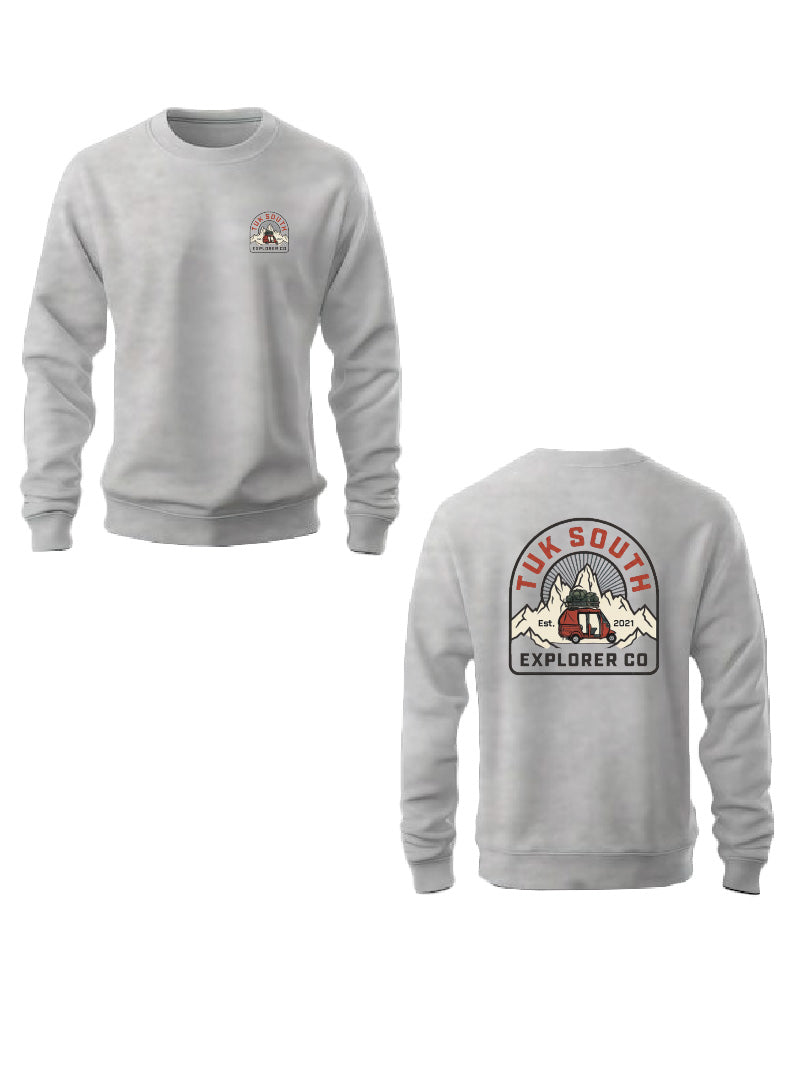 Kali Graphic Sweats: Top - Ash Grey with The Explorer Division
