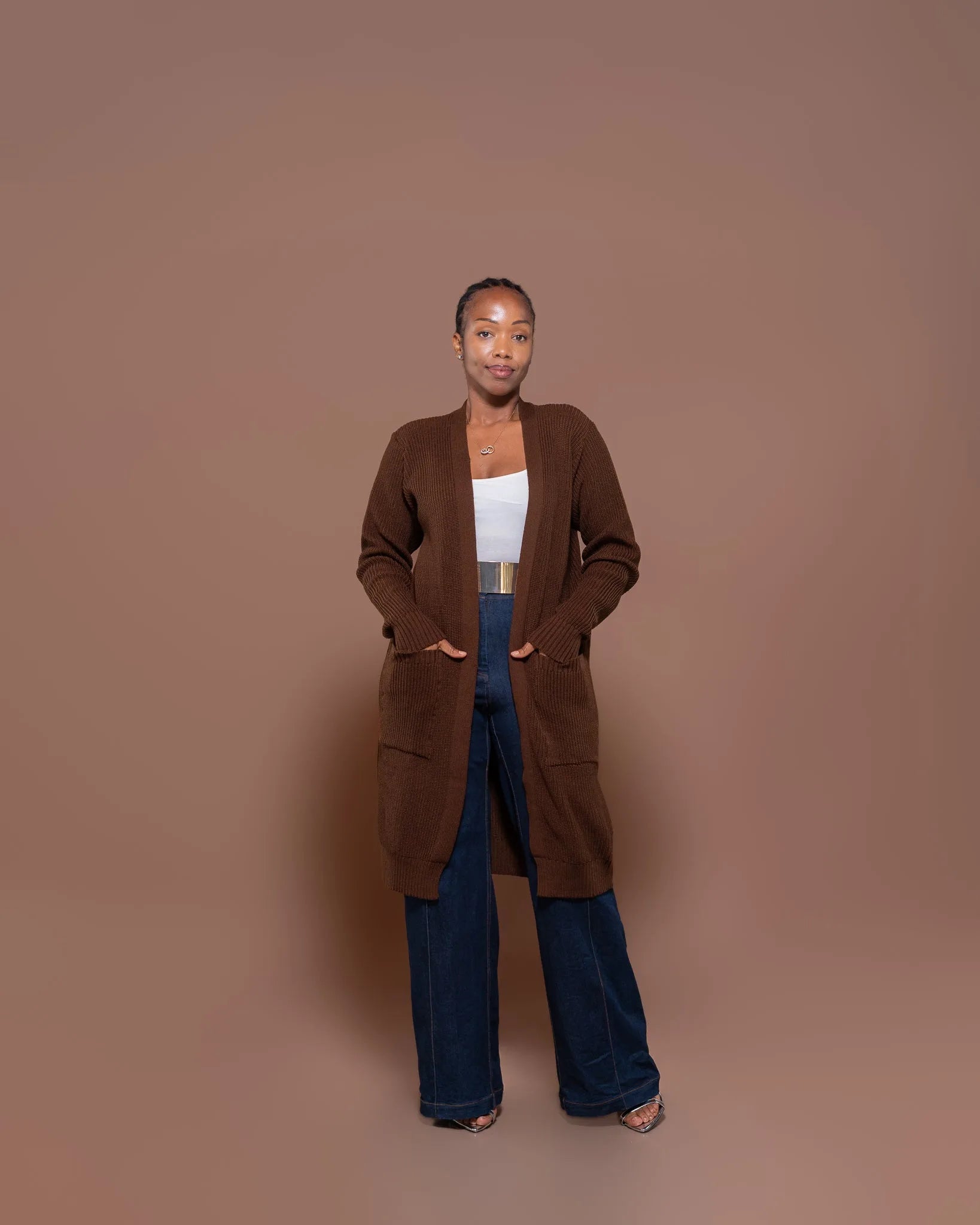 Choco Knit Midi Cardigan
