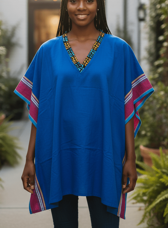 Blue Kikoy Poncho