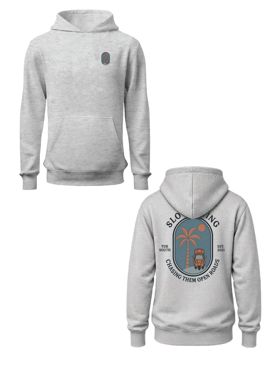 Kali Graphic Hoodies: Ash Grey with Open Roads