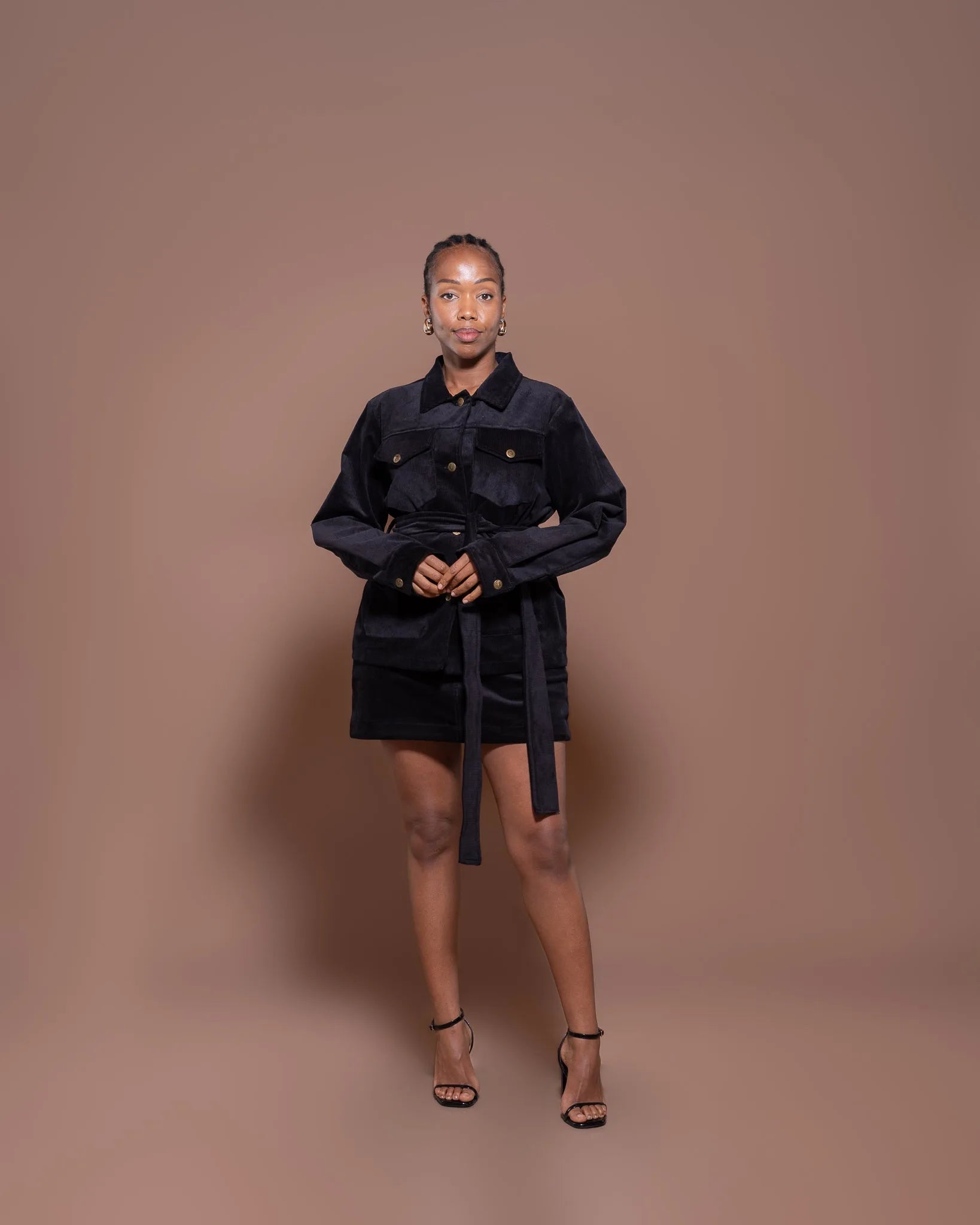 The Groove Belted Jacket in Black