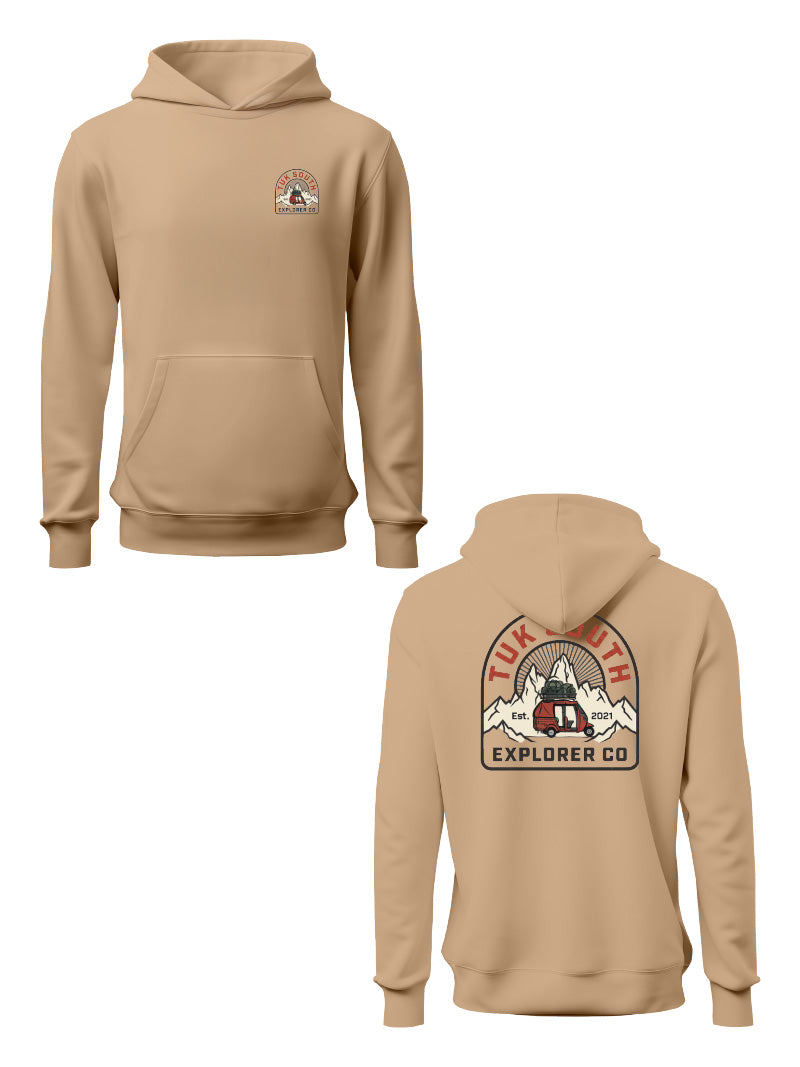 Kali Graphic Hoodies: Beige with The Explorer Division