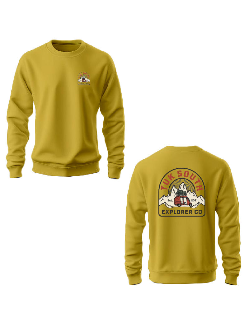 Kali Graphic Sweats: Top - Yellow with The Explorer Division